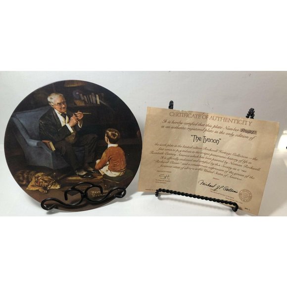 Norman Rockwell “The Tycoon” Certificate Of Authenticity Plate - Picture 2 of 4